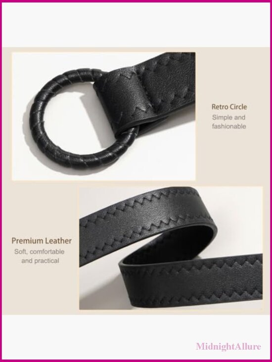PU Leather Knotted Waist Belt for Dresses, Thin Double Strap main image 5